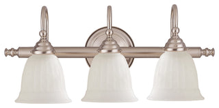 Brunswick 3-Light Vanity Fixture, Satin Nickel