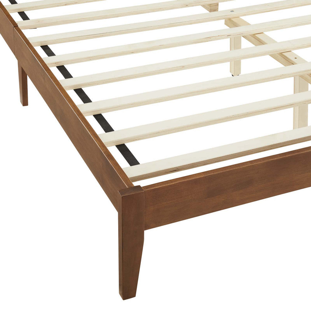 Sirocco Rattan and Wood King Platform Bed, Walnut