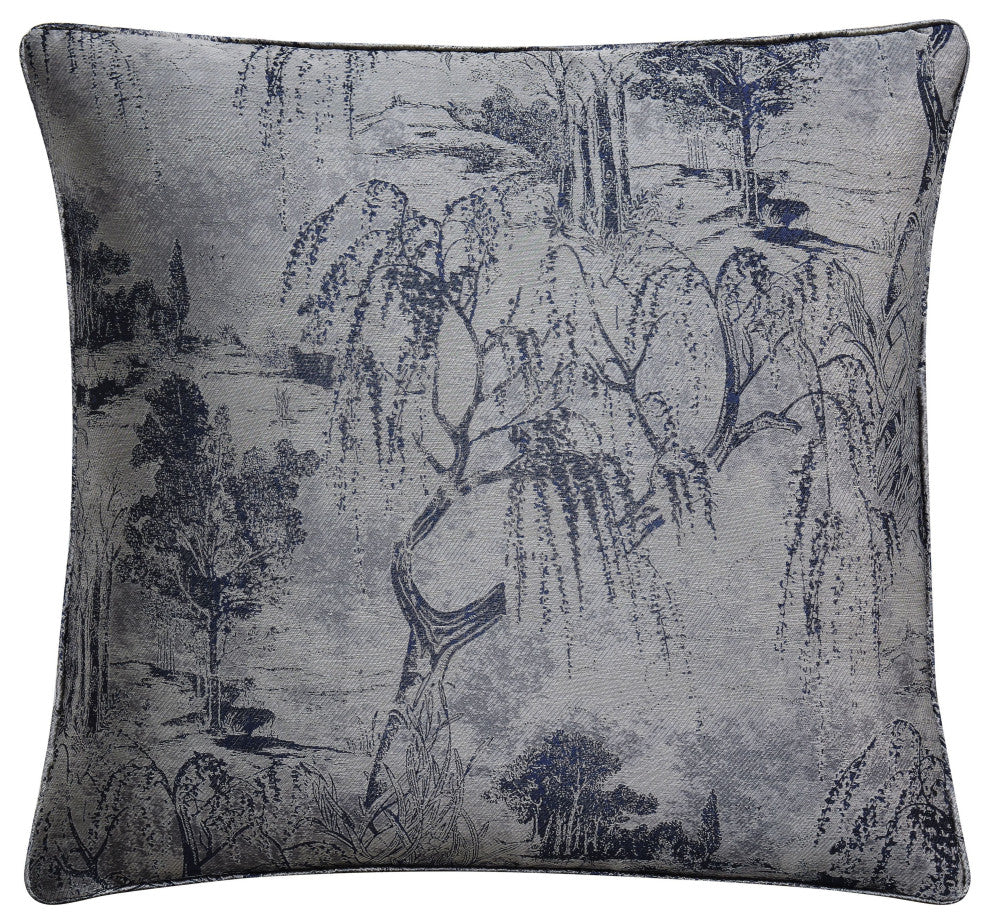 Pastoral Jacquard Euro Sham, 27"x27", 1 Piece, Silver