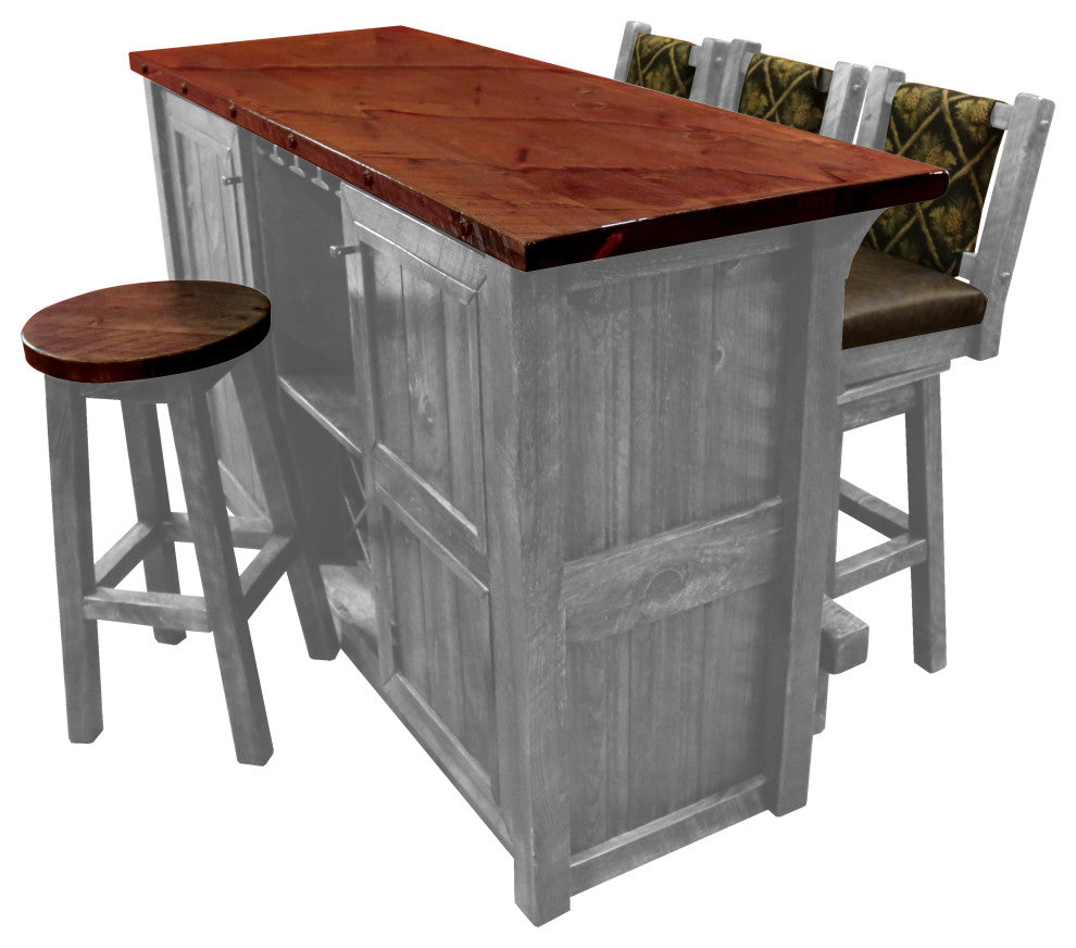 Barnwood Style Timber Peg Freestanding Bar Set, Thunder White and Michael's Cherry, Black Pine Cone and Quarter Espresso