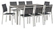Silver Black Shore 9 Piece Outdoor Patio Aluminum Dining Set