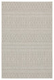 8"x11" Gray and Ivory Geometric Indoor Outdoor Area Rug