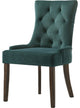 Benzara BM280325 Esme 24" Solid Wood Dining Chair Velvet Tufted Set of 2, Green