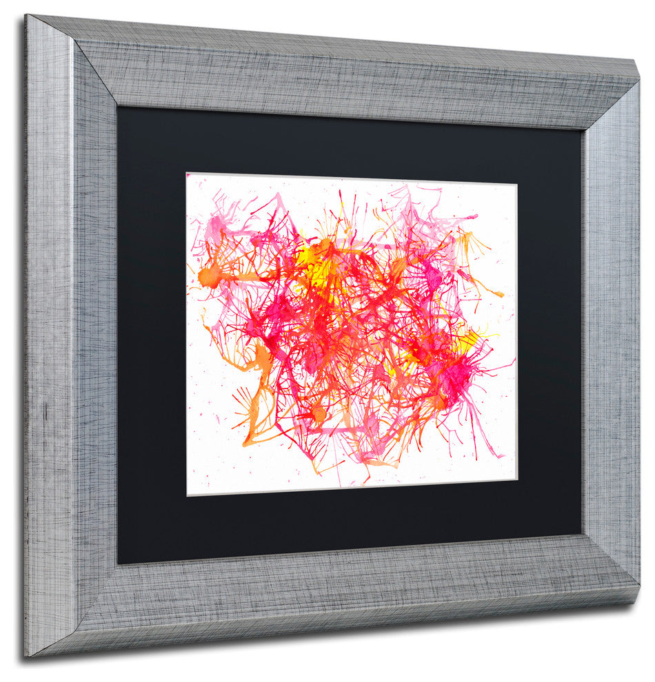 Hello Angel ''Splatters 2'' Art, Silver Frame, Black Mat, 14x11