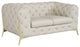 Angelica Italian Leather Loveseat, Beige