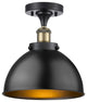 Ballston Urban Semi-Flush Mount, Black Antique Brass, LED