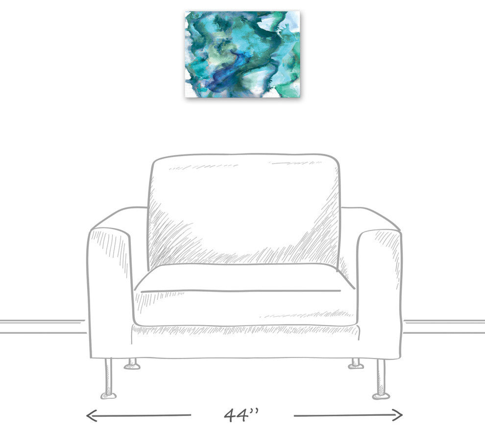 Watercolor Waves Canvas Wall Art, 16"x12", Unframed