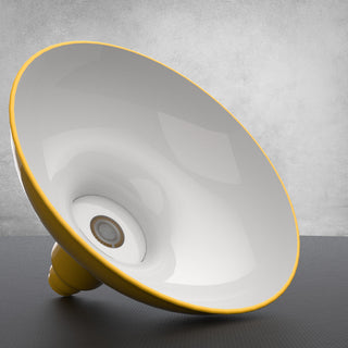 8in.  Yellow Gooseneck Barn Light with Contemporary Arm