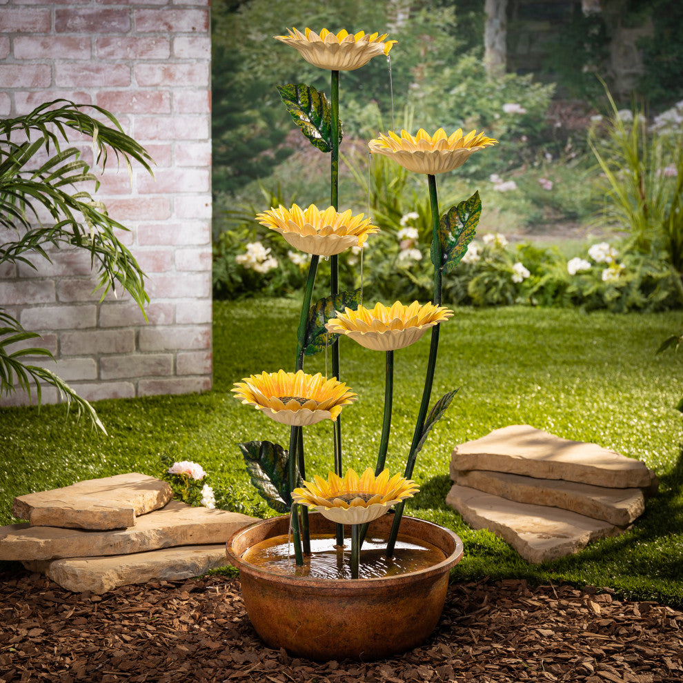 39.3" Electric Metal Sunflower