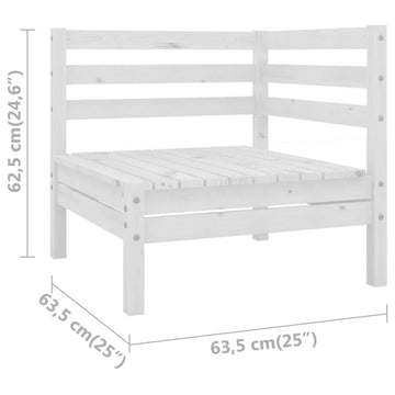 vidaXL Patio Furniture Outdoor Sectional Sofa for Garden White Solid Wood Pine
