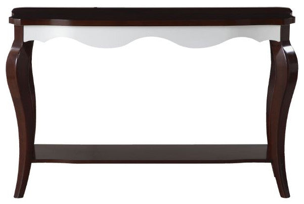 Acme Mathias Sofa Table White and Walnut Finish