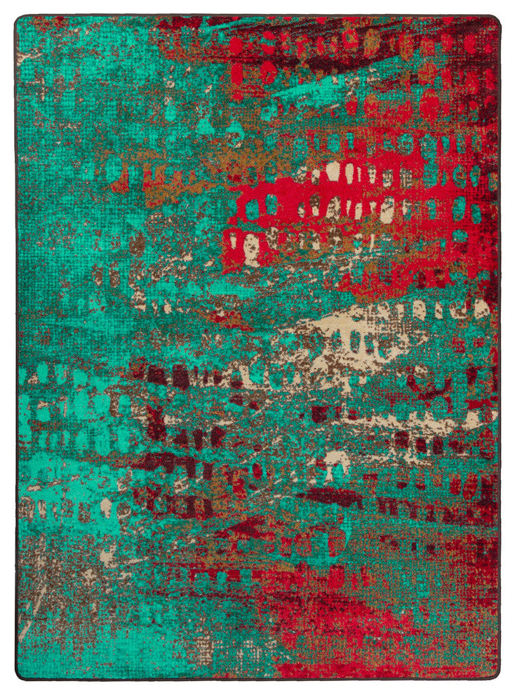 Forward Shift OKA Turquoise Area Rug, 2''8"x3''10"