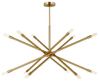 Eastyn 12-Light Indoor Extra Large Chandelier, Burnished Brass Gold