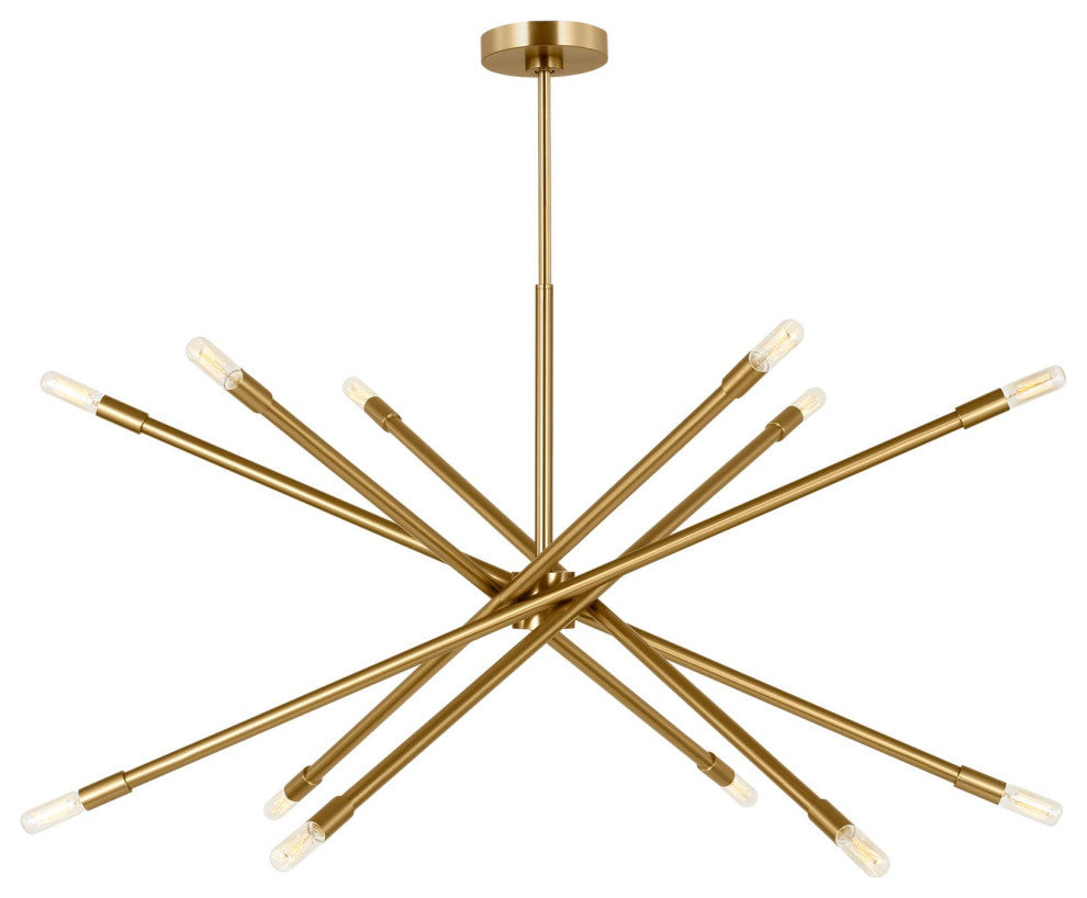 Eastyn 12-Light Indoor Extra Large Chandelier, Burnished Brass Gold