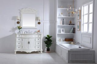 Bathroom Vanity, Antique White, 48", Single Sink