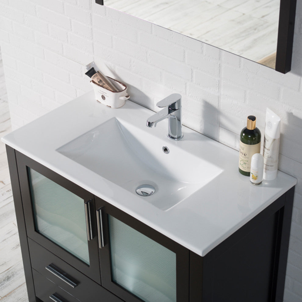 Sydney 36" Vanity Set With Mirror, Espresso No Mirror