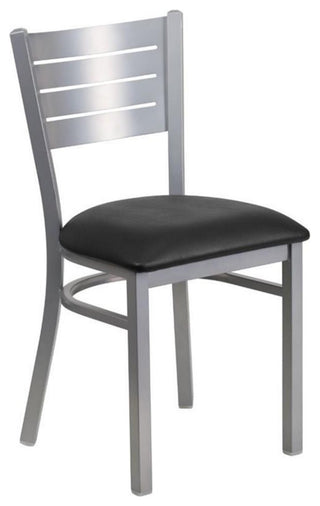 Bowery Hill Restaurant Dining Chair in Black and Silver