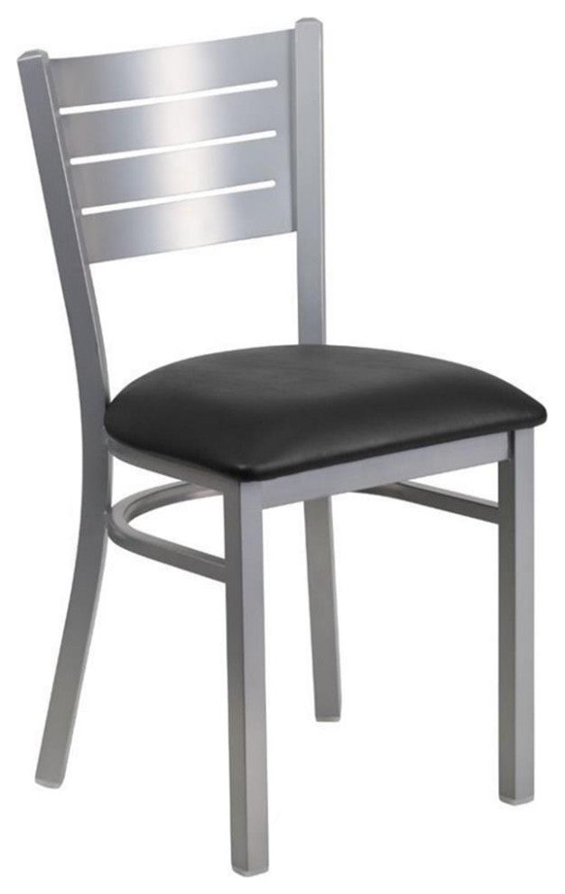 Bowery Hill Restaurant Dining Chair in Black and Silver