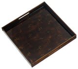 Brown Lacquer Square Tray