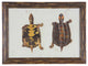 Pair Of Turtles Print, Distressed Brown Frame