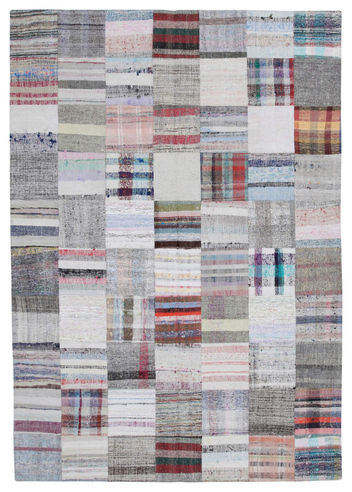 Rug N Carpet - Handmade Oriental 6' 11'' x 10' 0'' Vintage Patchwork Kilim Rug