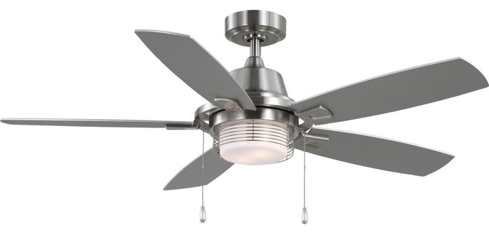 Freestone 52" 5-Blade Brushed Nickel Ceiling Fan With LED Lamped Light Kit