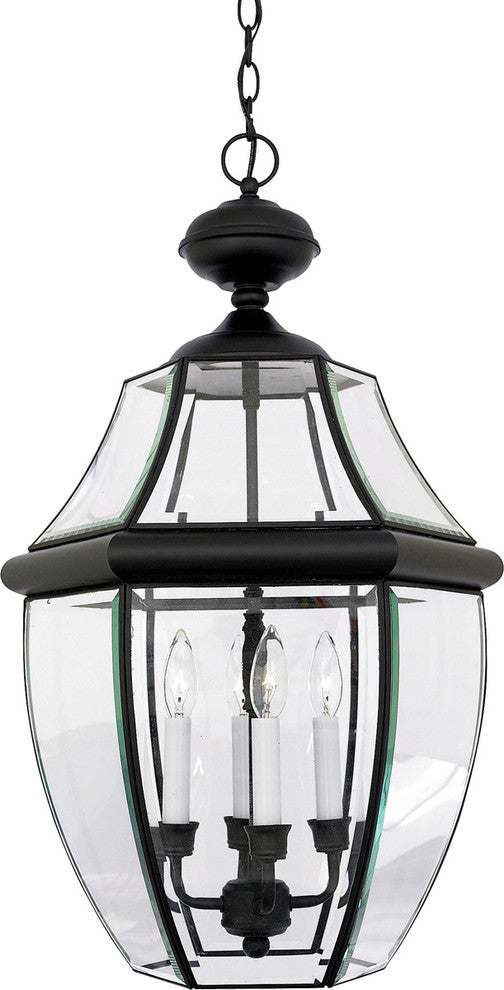 Quoizel NY1180K Four Light Outdoor Hanging Lantern Newbury Mystic Black