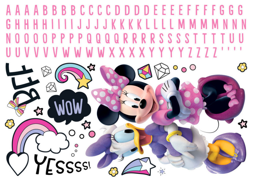 Minnie Mouse Peel and Stick Giant Wall Decals With Alphabet