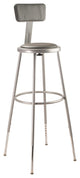 NPS 32"-39" Height Adjustable Vinyl Padded Steel Stool With Backrest, Grey