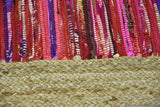 Timbergirl Red With Braided Border Handmade Rug, 5'x8'