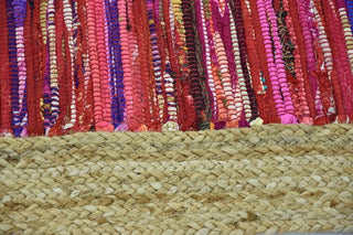 Timbergirl Red With Braided Border Handmade Rug, 5'x8'