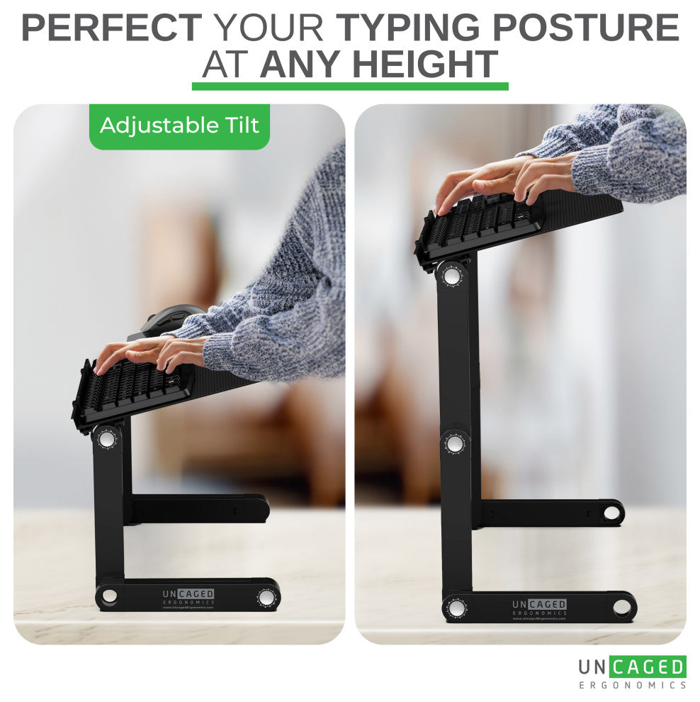 WorkEZ KEYBOARD TRAY Ergonomic Adjustable Height/Angle Standing Riser,