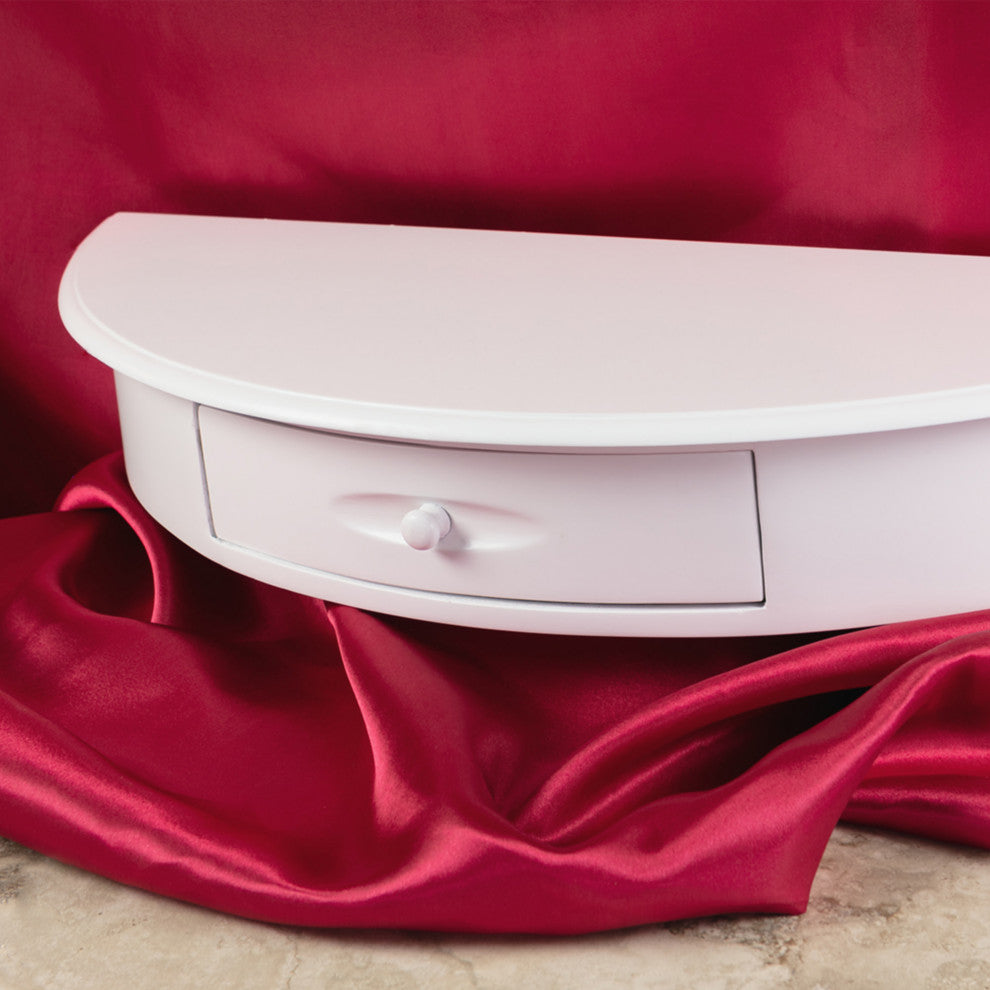 Kiera Grace Providence Morris Half Moon Shelf White, Matte Finish