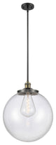 Beacon Pendant, Black Antique Brass, Clear