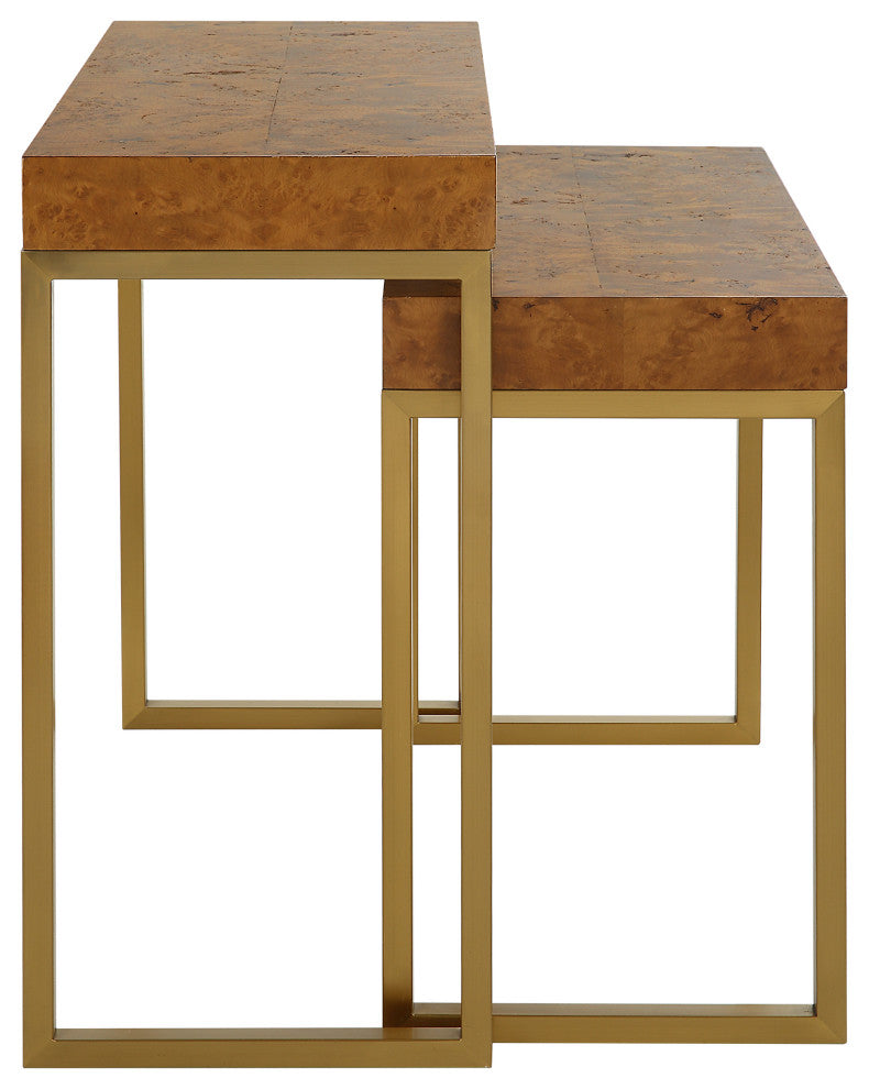 Uttermost Burl-esque Wooden Nesting Tables, Set of 2