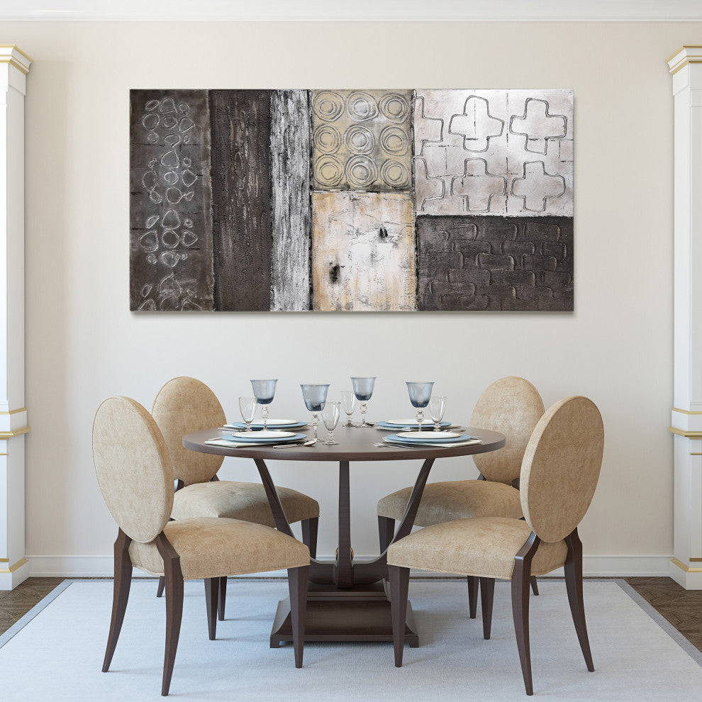 Stacked Abstract Wall Art Textured Metallic Hand Painted by Martin Edwards, Stacked 2