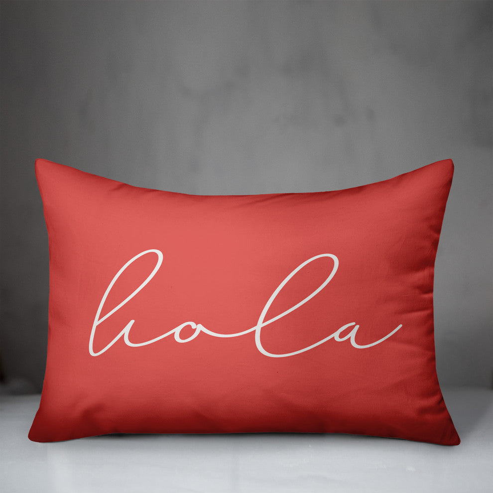Hola Thin Script Outdoor Lumbar Pillow