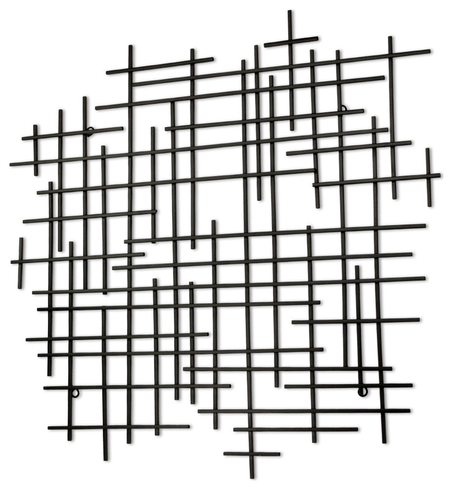 Iquara Small Black Abstract Metal Wall Art