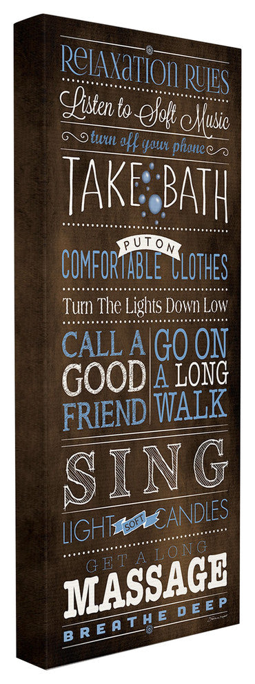 Stupell Ind. Relaxation Rules Oversized Canvas Wall Art, 13x30