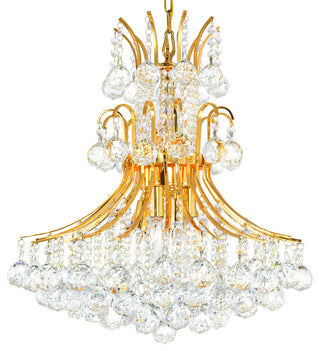 Princess 10 Light Down Chandelier With Gold Finish