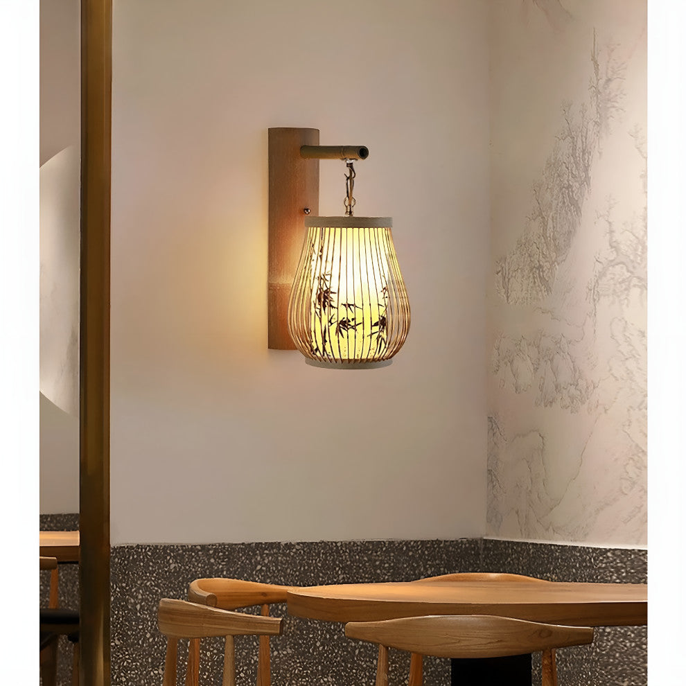 Jona | Luxury Japanese Bamboo Wall Lamp, E