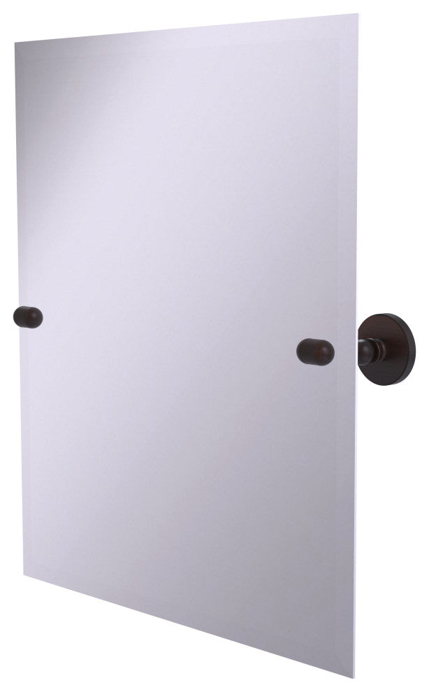 Frameless Rectangular Beveled Edge Tilt Mirror, Venetian Bronze