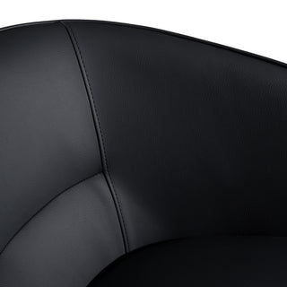 Modrest Kravitz Modern Dark Grey Vegan Leather, Antique Brass Dining Chair