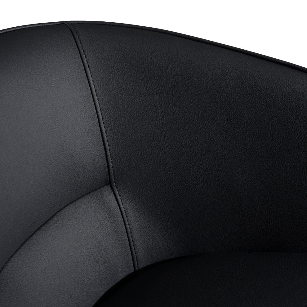 Modrest Kravitz Modern Dark Grey Vegan Leather, Antique Brass Dining Chair