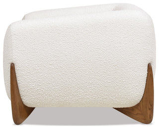 Alpine 44" Sherpa Arm Chair, Ivory White Boucle