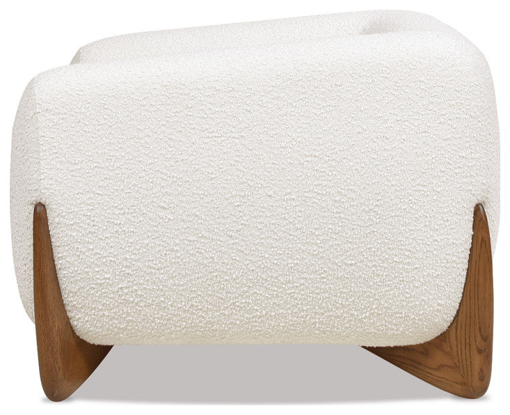 Alpine 44" Sherpa Arm Chair, Ivory White Boucle