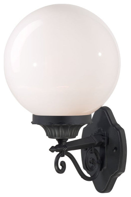 Matte Black Round Acrylic Globe Wall Sconce