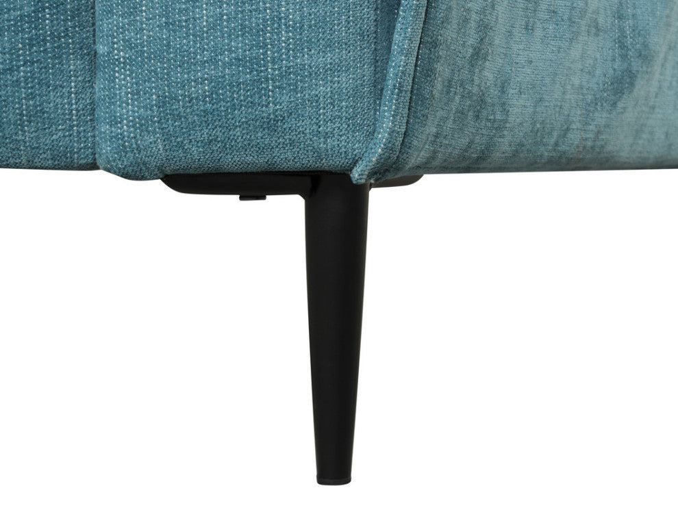 Valentina Chenille Chair, Metal Legs, Throw Pillow, Blue