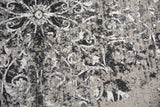 Panache Taupe Central Medallion Scroll Distress Rug, Rectangular 5'3"x7'6"