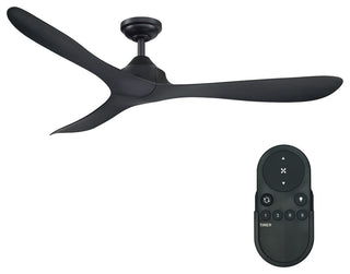 56" Modern Propeller Ceiling Fan with Remote Control and DC Reversible Motor, Black